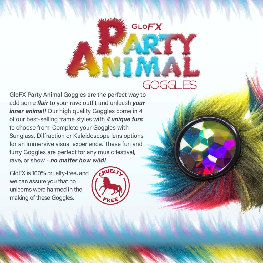 Faux Furry RAVE Party Animal Goggles - Picture 5 of 5